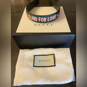 Original GUCCI | Ss18 Blind For Love | Leather Headband Stitched
